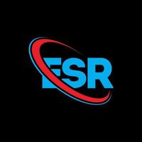 logotipo de esr. carta esr. diseño del logotipo de la letra esr. Logotipo de iniciales esr vinculado con círculo y logotipo de monograma en mayúsculas. tipografía esr para tecnología, negocios y marca inmobiliaria. vector