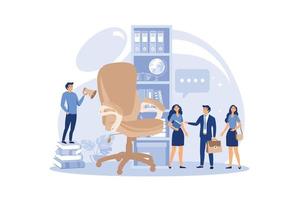 Recruitment recruitment agency job seekers job applicants and office chair open vacancy. flat design modern illustration vector