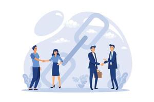 handshake concept, link as a strong union and cooperation. flat design modern illustration