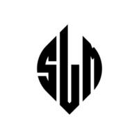 SLM circle letter logo design with circle and ellipse shape. SLM ellipse letters with typographic style. The three initials form a circle logo. SLM Circle Emblem Abstract Monogram Letter Mark Vector. vector