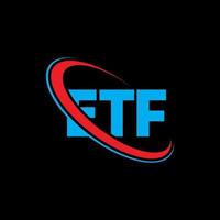 logotipo de la etf. letra ef. diseño del logotipo de la letra etf. Logotipo de iniciales etf vinculado con círculo y logotipo de monograma en mayúsculas. tipografía etf para tecnología, negocios y marca inmobiliaria. vector