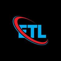 ETL logo. ETL letter. ETL letter logo design. Initials ETL logo linked with circle and uppercase monogram logo. ETL typography for technology, business and real estate brand. vector