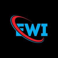 logotipo de ewi. carta ewi. diseño del logotipo de la letra ewi. logotipo de iniciales ewi vinculado con círculo y logotipo de monograma en mayúsculas. tipografía ewi para tecnología, negocios y marca inmobiliaria. vector