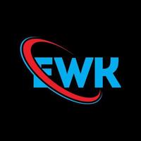 EWK logo. EWK letter. EWK letter logo design. Initials EWK logo linked with circle and uppercase monogram logo. EWK typography for technology, business and real estate brand. vector