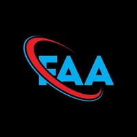 logotipo de la FAA. carta faa. diseño del logotipo de la letra faa. logotipo de las iniciales faa vinculado con un círculo y un logotipo de monograma en mayúsculas. tipografía faa para tecnología, negocios y marca inmobiliaria. vector