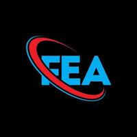 FEA logo. FEA letter. FEA letter logo design. Initials FEA logo linked with circle and uppercase monogram logo. FEA typography for technology, business and real estate brand. vector