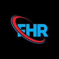 logotipo de fr. carta fhr. diseño del logotipo de la letra fhr. logotipo de iniciales fhr vinculado con círculo y logotipo de monograma en mayúsculas. tipografía fhr para tecnología, negocios y marca inmobiliaria. vector