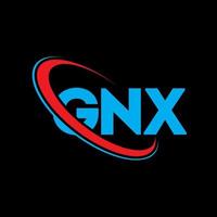 GNX logo. GNX letter. GNX letter logo design. Initials GNX logo linked with circle and uppercase monogram logo. GNX typography for technology, business and real estate brand. vector