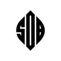 SOB circle letter logo design with circle and ellipse shape. SOB ellipse letters with typographic style. The three initials form a circle logo. SOB Circle Emblem Abstract Monogram Letter Mark Vector. vector