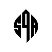 SQA circle letter logo design with circle and ellipse shape. SQA ellipse letters with typographic style. The three initials form a circle logo. SQA Circle Emblem Abstract Monogram Letter Mark Vector. vector