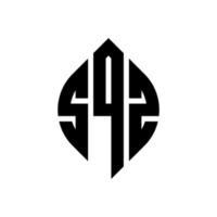 diseño de logotipo de letra de círculo sqz con forma de círculo y elipse. letras de elipse sqz con estilo tipográfico. las tres iniciales forman un logo circular. vector de marca de letra de monograma abstracto del emblema del círculo sqz.
