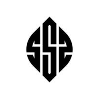SSZ circle letter logo design with circle and ellipse shape. SSZ ellipse letters with typographic style. The three initials form a circle logo. SSZ Circle Emblem Abstract Monogram Letter Mark Vector. vector