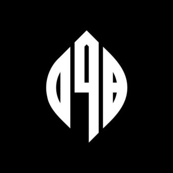 diseño de logotipo de letra de círculo dqb con forma de círculo y elipse. letras elipses dqb con estilo tipográfico. las tres iniciales forman un logo circular. vector de marca de letra de monograma abstracto del emblema del círculo dqb.