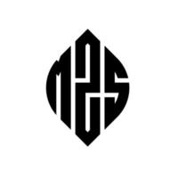 Diseño de logotipo de letra circular mzs con forma de círculo y elipse. mzs letras elipses con estilo tipográfico. las tres iniciales forman un logo circular. vector de marca de letra de monograma abstracto del emblema del círculo mzs.