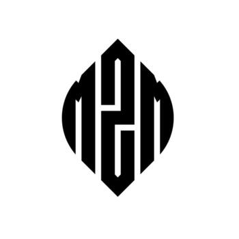 MZM circle letter logo design with circle and ellipse shape. MZM ellipse letters with typographic style. The three initials form a circle logo. MZM Circle Emblem Abstract Monogram Letter Mark Vector. vector