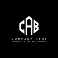 CAB letter logo design with polygon shape. CAB polygon and cube shape logo design. CAB hexagon vector logo template white and black colors. CAB monogram, business and real estate logo.