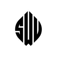 diseño de logotipo de letra de círculo swu con forma de círculo y elipse. Letras de elipse swu con estilo tipográfico. las tres iniciales forman un logo circular. vector de marca de letra de monograma abstracto del emblema del círculo swu.