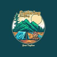 explorando la ilustración de camping vector