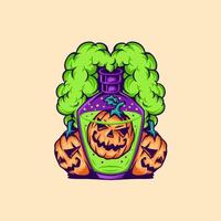 ilustración de halloween de calabaza venenosa vector