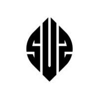 SVZ circle letter logo design with circle and ellipse shape. SVZ ellipse letters with typographic style. The three initials form a circle logo. SVZ Circle Emblem Abstract Monogram Letter Mark Vector. vector