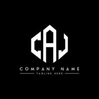 CAJ letter logo design with polygon shape. CAJ polygon and cube shape logo design. CAJ hexagon vector logo template white and black colors. CAJ monogram, business and real estate logo.