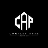 CAP letter logo design with polygon shape. CAP polygon and cube shape logo design. CAP hexagon vector logo template white and black colors. CAP monogram, business and real estate logo.