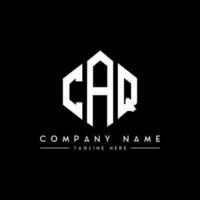 CAQ letter logo design with polygon shape. CAQ polygon and cube shape logo design. CAQ hexagon vector logo template white and black colors. CAQ monogram, business and real estate logo.