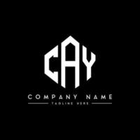 CAY letter logo design with polygon shape. CAY polygon and cube shape logo design. CAY hexagon vector logo template white and black colors. CAY monogram, business and real estate logo.