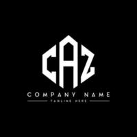 CAZ letter logo design with polygon shape. CAZ polygon and cube shape logo design. CAZ hexagon vector logo template white and black colors. CAZ monogram, business and real estate logo.