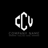 diseño de logotipo de letra ccv con forma de polígono. diseño de logotipo de forma de cubo y polígono ccv. ccv hexágono vector logo plantilla colores blanco y negro. monograma ccv, logotipo comercial e inmobiliario.