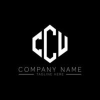 CCU letter logo design with polygon shape. CCU polygon and cube shape logo design. CCU hexagon vector logo template white and black colors. CCU monogram, business and real estate logo.