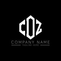 CDZ letter logo design with polygon shape. CDZ polygon and cube shape logo design. CDZ hexagon vector logo template white and black colors. CDZ monogram, business and real estate logo.