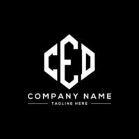 CED letter logo design with polygon shape. CED polygon and cube shape logo design. CED hexagon vector logo template white and black colors. CED monogram, business and real estate logo.