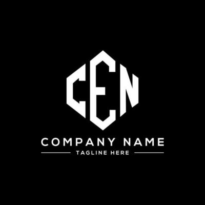 CEN letter logo design with polygon shape. CEN polygon and cube shape logo design. CEN hexagon vector logo template white and black colors. CEN monogram, business and real estate logo.
