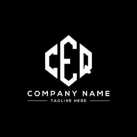 CEQ letter logo design with polygon shape. CEQ polygon and cube shape logo design. CEQ hexagon vector logo template white and black colors. CEQ monogram, business and real estate logo.