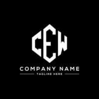 CEW letter logo design with polygon shape. CEW polygon and cube shape logo design. CEW hexagon vector logo template white and black colors. CEW monogram, business and real estate logo.