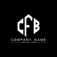 CFB letter logo design with polygon shape. CFB polygon and cube shape logo design. CFB hexagon vector logo template white and black colors. CFB monogram, business and real estate logo.