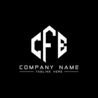 CFE letter logo design with polygon shape. CFE polygon and cube shape logo design. CFE hexagon vector logo template white and black colors. CFE monogram, business and real estate logo.