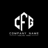 CFG letter logo design with polygon shape. CFG polygon and cube shape logo design. CFG hexagon vector logo template white and black colors. CFG monogram, business and real estate logo.