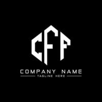 CFF letter logo design with polygon shape. CFF polygon and cube shape logo design. CFF hexagon vector logo template white and black colors. CFF monogram, business and real estate logo.