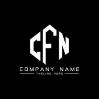 diseño de logotipo de letra cfn con forma de polígono. diseño de logotipo de forma de cubo y polígono cfn. cfn hexágono vector logo plantilla colores blanco y negro. monograma cfn, logotipo comercial y inmobiliario.