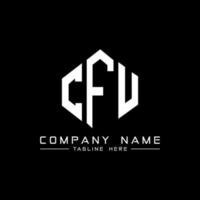 CFU letter logo design with polygon shape. CFU polygon and cube shape logo design. CFU hexagon vector logo template white and black colors. CFU monogram, business and real estate logo.