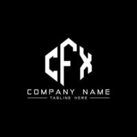 CFX letter logo design with polygon shape. CFX polygon and cube shape logo design. CFX hexagon vector logo template white and black colors. CFX monogram, business and real estate logo.