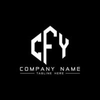 CFY letter logo design with polygon shape. CFY polygon and cube shape logo design. CFY hexagon vector logo template white and black colors. CFY monogram, business and real estate logo.