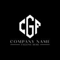 CGF letter logo design with polygon shape. CGF polygon and cube shape logo design. CGF hexagon vector logo template white and black colors. CGF monogram, business and real estate logo.