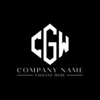 CGW letter logo design with polygon shape. CGW polygon and cube shape logo design. CGW hexagon vector logo template white and black colors. CGW monogram, business and real estate logo.