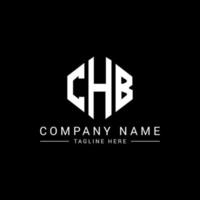 CHB letter logo design with polygon shape. CHB polygon and cube shape logo design. CHB hexagon vector logo template white and black colors. CHB monogram, business and real estate logo.