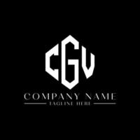 diseño de logotipo de letra cgv con forma de polígono. Diseño de logotipo en forma de cubo y polígono cgv. cgv hexágono vector logo plantilla colores blanco y negro. Monograma cgv, logotipo comercial e inmobiliario.