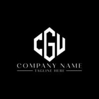 CGU letter logo design with polygon shape. CGU polygon and cube shape logo design. CGU hexagon vector logo template white and black colors. CGU monogram, business and real estate logo.