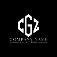 CGZ letter logo design with polygon shape. CGZ polygon and cube shape logo design. CGZ hexagon vector logo template white and black colors. CGZ monogram, business and real estate logo.